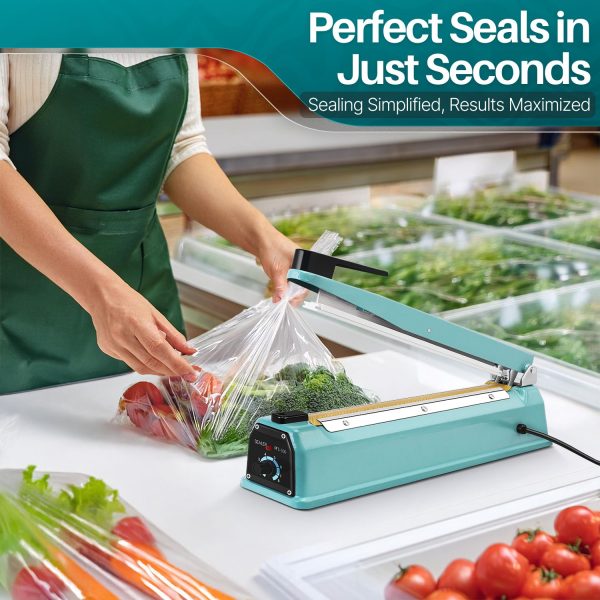 Flexzion Impulse Sealer 12 Inch (300mm) 400W Heat Sealer Machine with Adjustable Heating Mode, No Warm Up Needed, Portable Bag and Seal Impulse with Replacement Element Grip and Teflon Tape - Image 9