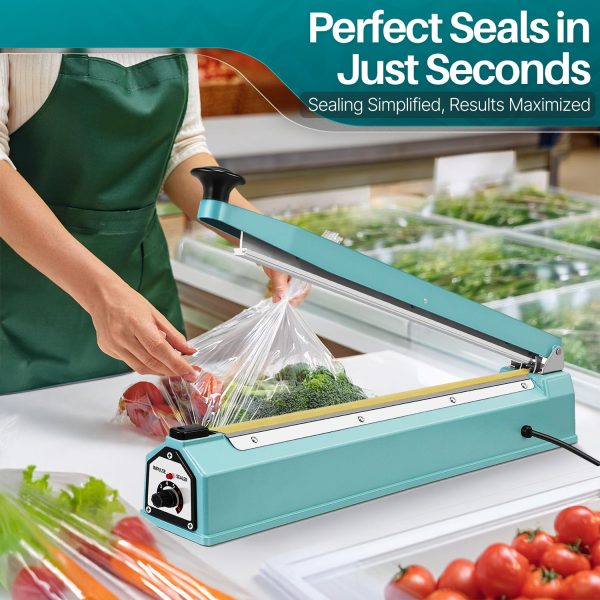 Flexzion Impulse Sealer 20 Inch (500mm) 750W Heat Sealer Machine with Adjustable Heating Mode, No Warm Up Needed, Portable Bag and Seal Impulse with Replacement Element Grip and Teflon Tape - Image 9