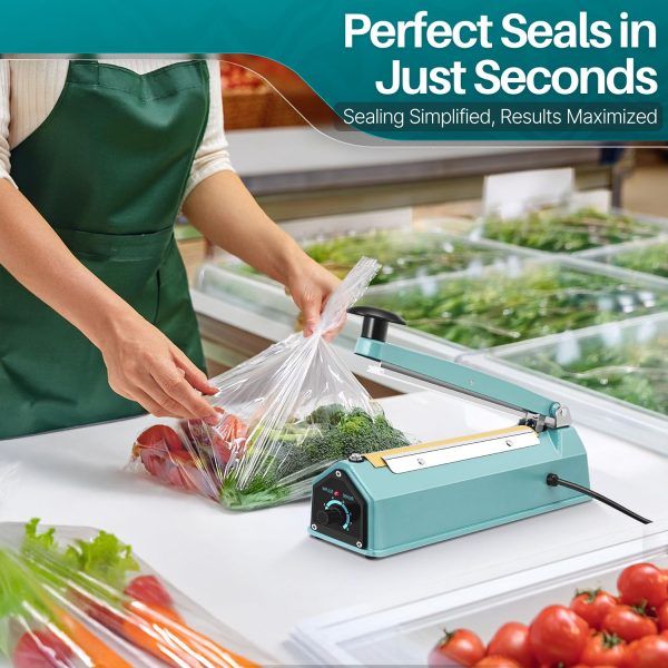 Flexzion Impulse Sealer 8 Inch (200mm) 300W Heat Sealer Machine with Adjustable Heating Mode, No Warm Up Needed, Portable Bag and Seal Impulse with Replacement Element Grip and Teflon Tape - Image 9