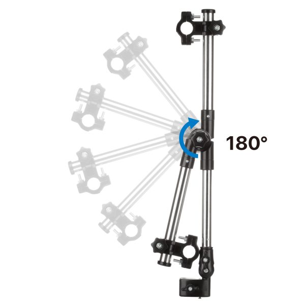 Flexzion Bicycle Umbrella Clamp Holder Mount Stand Handlebar Wheelchair Umbrella Universal Clamp Adjustable 2 Section Tube Handle Outdoor Sports Accessories for 0.67~0.9 inch Handlebar Bike Stroller - Image 3
