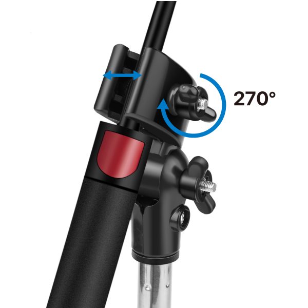 Flexzion Bicycle Umbrella Clamp Holder Mount Stand Handlebar Wheelchair Umbrella Universal Clamp Adjustable 2 Section Tube Handle Outdoor Sports Accessories for 0.67~0.9 inch Handlebar Bike Stroller - Image 4