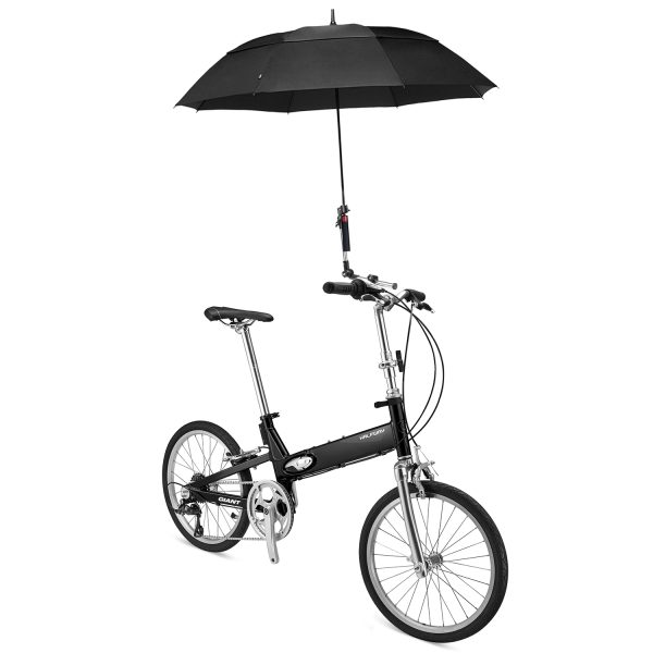 Flexzion Bicycle Umbrella Clamp Holder Mount Stand Handlebar Wheelchair Umbrella Universal Clamp Adjustable 2 Section Tube Handle Outdoor Sports Accessories for 0.67~0.9 inch Handlebar Bike Stroller - Image 6