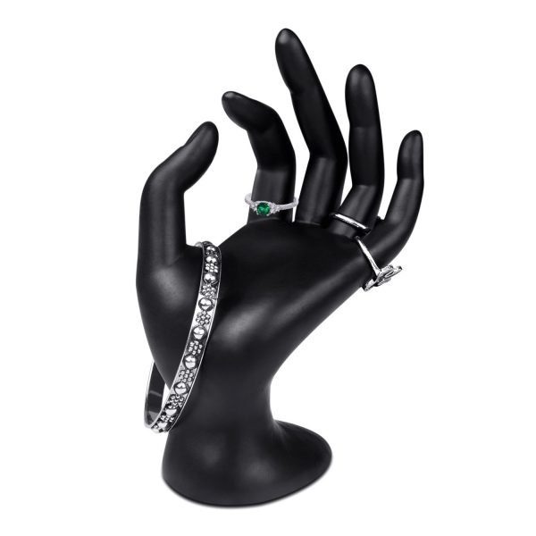 Flexzion Hand Jewelry Holder Female Mannequin Hands Holder for Bracelet, Watch, Hand Ring Holder for Jewelry, Mannequin Arm Form Model, Hand Stand Display, Polyresin Hand Mannequin, Black - Image 2