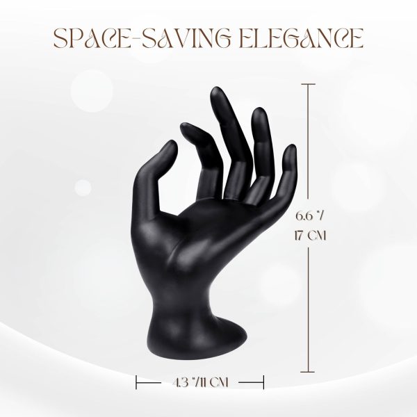 Flexzion Hand Jewelry Holder Female Mannequin Hands Holder for Bracelet, Watch, Hand Ring Holder for Jewelry, Mannequin Arm Form Model, Hand Stand Display, Polyresin Hand Mannequin, Black - Image 7