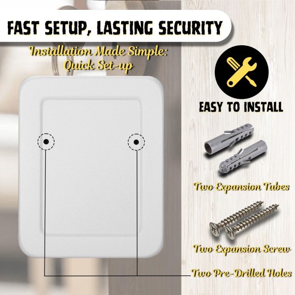 Flexzion Key Box Wall Mount With Code - 40 Capacity Key Box Organizer, Lock Box Key Holder, Secure & Durable Key Storage Box Cabinet with Colored Tags & Hooks for Homes & Business, Gray - Image 5