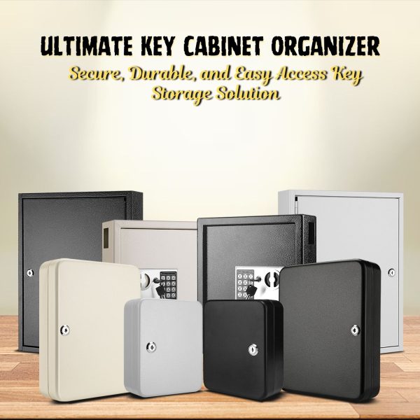 Flexzion Key Box Wall Mount With Code - 40 Capacity Key Box Organizer, Lock Box Key Holder, Secure & Durable Key Storage Box Cabinet with Colored Tags & Hooks for Homes & Business, Gray - Image 10