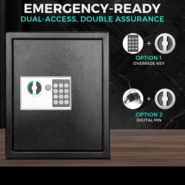 Flexzion Key Box Wall Mount With Code, Key Cabinet, Key Deposit Slot, 40 Key Holder Organizer Locker Case, Colored Key Tags Wall Mounted Lock Box For Keys Storage (Black) - Image 3