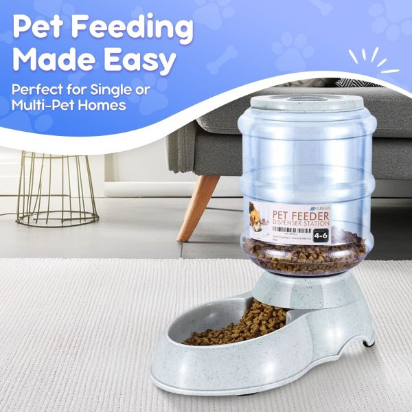 Flexzion Gravity Dog Feeder, Automatic Replenish Large Dog Food Dispenser, Non-Skid, Easy-Clean, Large Capacity Dry Food Storage Bowl for Large Pet, 1 Gallon - Image 2