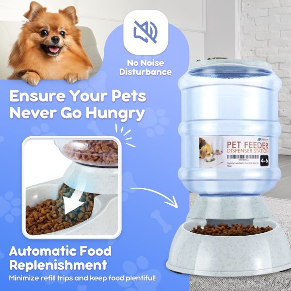 Flexzion Gravity Dog Feeder, Automatic Replenish Large Dog Food Dispenser, Non-Skid, Easy-Clean, Large Capacity Dry Food Storage Bowl for Large Pet, 1 Gallon - Image 5