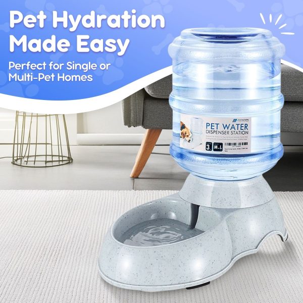 Flexzion Gravity Pet Water Dispenser Drinking Station for Dogs Cats (3 Gallon) Automatic Replenish Waterer for Small Large Breed Dog Cat Animal, Feeding Watering Fountain Supplies Bottle Dish Bowl - Image 2