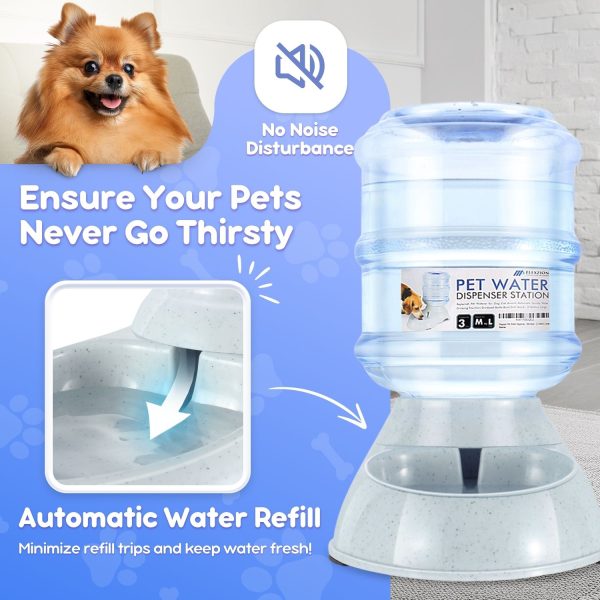 Flexzion Gravity Pet Water Dispenser Drinking Station for Dogs Cats (3 Gallon) Automatic Replenish Waterer for Small Large Breed Dog Cat Animal, Feeding Watering Fountain Supplies Bottle Dish Bowl - Image 5
