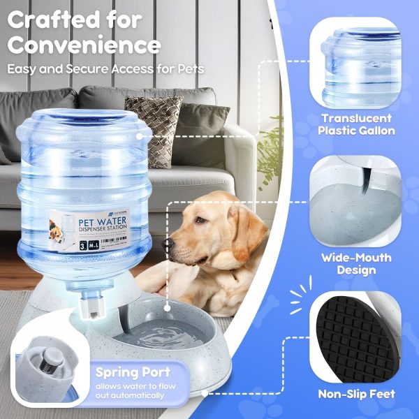 Flexzion Gravity Pet Water Dispenser Drinking Station for Dogs Cats (3 Gallon) Automatic Replenish Waterer for Small Large Breed Dog Cat Animal, Feeding Watering Fountain Supplies Bottle Dish Bowl - Image 6