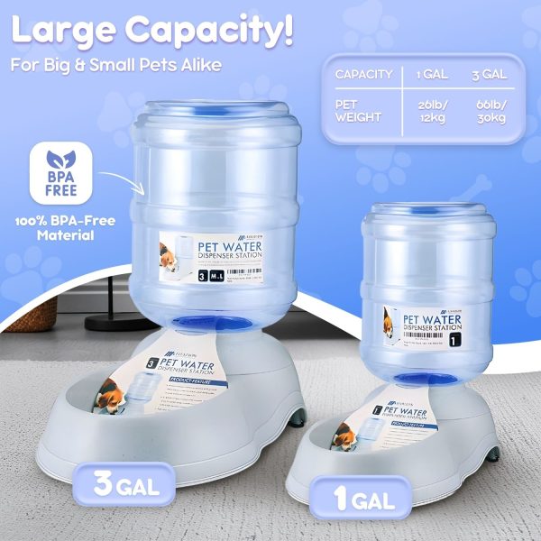Flexzion Gravity Pet Water Dispenser Drinking Station for Dogs Cats (3 Gallon) Automatic Replenish Waterer for Small Large Breed Dog Cat Animal, Feeding Watering Fountain Supplies Bottle Dish Bowl - Image 7