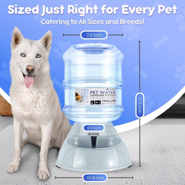 Flexzion Gravity Pet Water Dispenser Drinking Station for Dogs Cats (3 Gallon) Automatic Replenish Waterer for Small Large Breed Dog Cat Animal, Feeding Watering Fountain Supplies Bottle Dish Bowl - Image 8