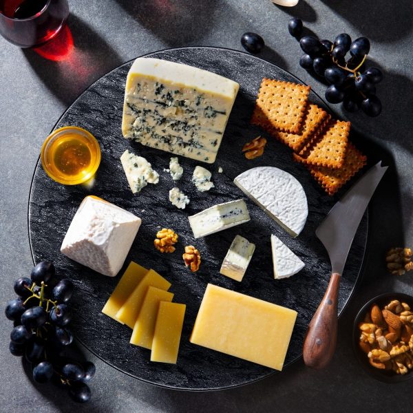 Flexzion Round Marble Cheese Board - 12 Inch Black Marble Serving Board for Charcuterie, Cheese, Cutting, Pastry, Trivet - Non-Stick and Heat Resistant Marble Board - Image 8