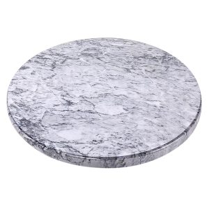Flexzion Round Marble Cheese Board - 12 Inch Gray Marble Serving Board for Charcuterie, Cheese, Cutting, Pastry, Trivet - Non-Stick and Heat Resistant Marble Board