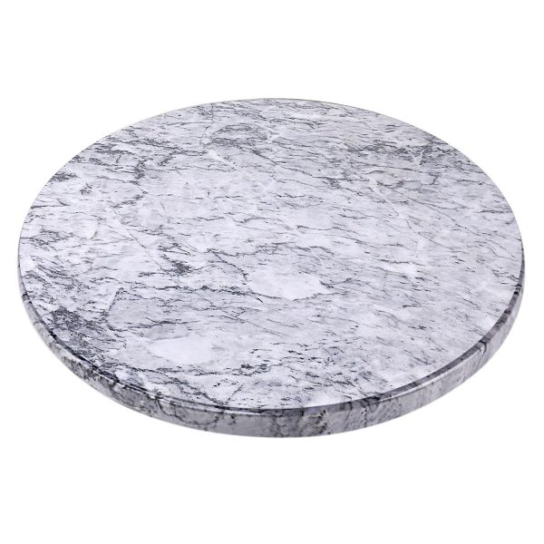 Flexzion Round Marble Cheese Board - 12 Inch Gray Marble Serving Board for Charcuterie, Cheese, Cutting, Pastry, Trivet - Non-Stick and Heat Resistant Marble Board