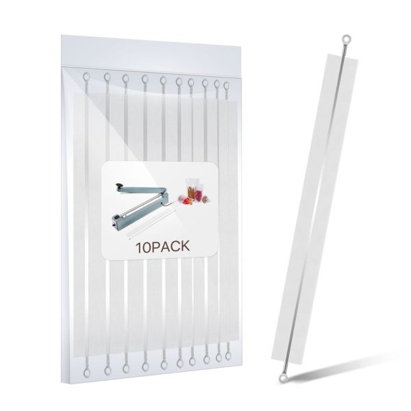 Flexzion Impulse Sealer Replacement Parts 10-Piece Impulse Sealer Parts with Heat-Resistant Fabric Strips for 600W 16-inch Heat Sealers, PTFE & Heat Seal Strips,  Sealer Element Grip Replacement Kit