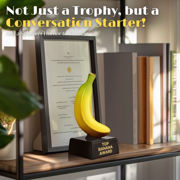 Flexzion Top Banana Trophy  - 7-Inch Top Banana Award for Outstanding Achievements, Unique and Funny Trophy for Adults, Coaches, Teachers, and Team Leaders - Durable Resin with Black Base - Image 8