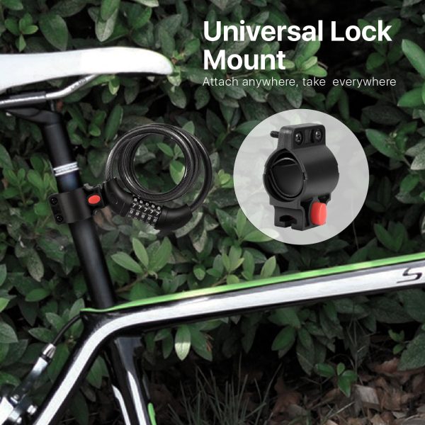 Flexzion Combination Bike Lock Cable - 5-Digit Combo Bicycle Lock Cable, Keyless, Heavy-Duty Anti Theft Bike Lock with Mounting Bracket for Kids Bike, E-Bike, Motorcycle and More, Black - Image 5