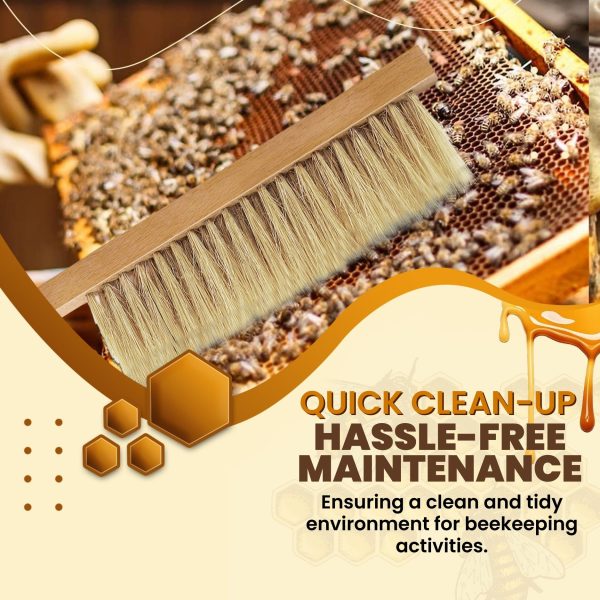 Flexzion Bee Brush Beekeeping Tool & Equipment with Natural Pig Bristles & Wooden Handle - Beekeeping Brush or Honey Bee Brush for Beekeeper, Essential Beehive Cleaning Tool for Gentle Bee Care - Image 7