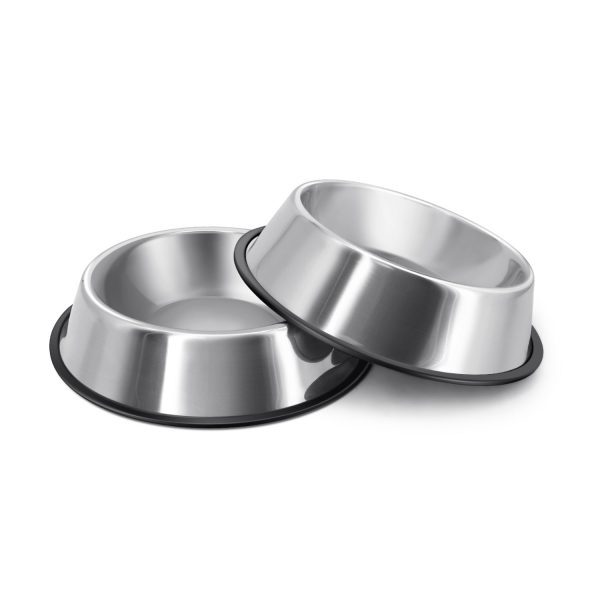 Flexzion Stainless Steel Dog Bowl No Mess Non Spill Dog Water Bowl Rubber Base Dog Bowls for Medium Sized Dog, Food and Water Dish, Pet Food Holder, 22 cm, 2 Pack - Image 9
