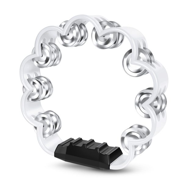 Flexzion Flower Tambourine - 8 Inch Handheld Percussion Instrument w/ Metal Jingles & Ergonomic Grip - Small Tambourines for Adults, Kids, Church, Parties, & Musical Events (White)