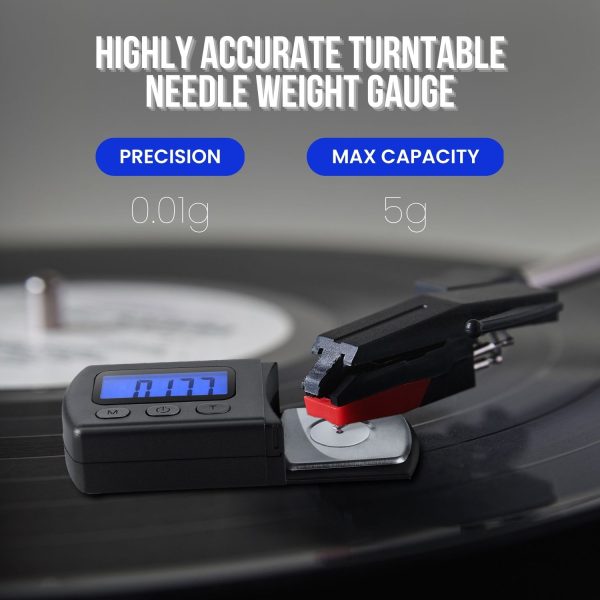 Flexzion Professional Digital Turntable Stylus Scale Load Scale Gauge Record Player Needle Cartridge Scale Vinyl Stylus Turntable Force Scale Gauge with LCD Backlight for Tonearm Phono Cartridge - Image 4