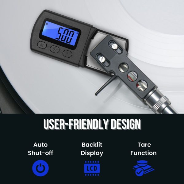 Flexzion Professional Digital Turntable Stylus Scale Load Scale Gauge Record Player Needle Cartridge Scale Vinyl Stylus Turntable Force Scale Gauge with LCD Backlight for Tonearm Phono Cartridge - Image 5