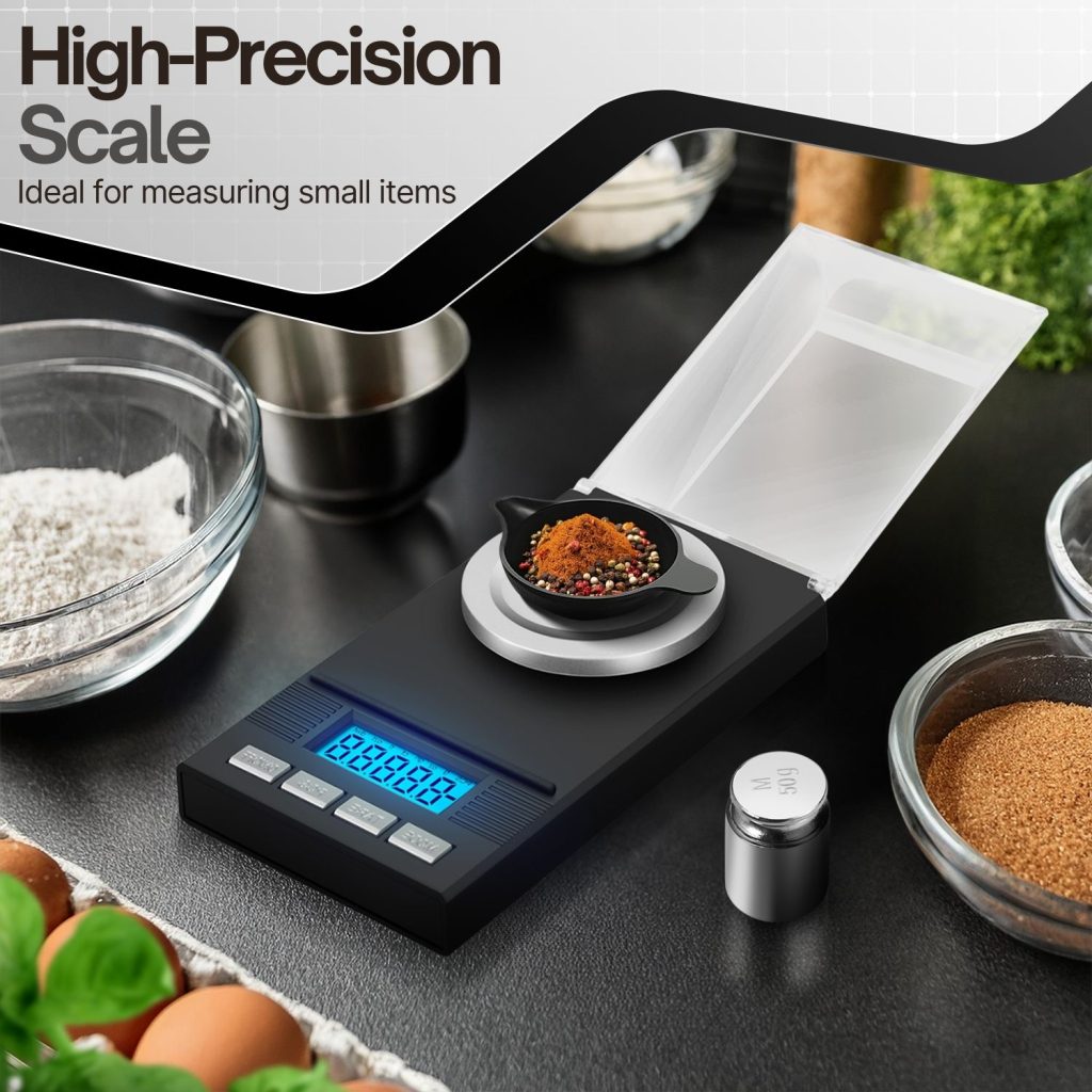 Flexzion Digital Milligram Scale Kit – 50g/0.001g, High Precision Micro ...