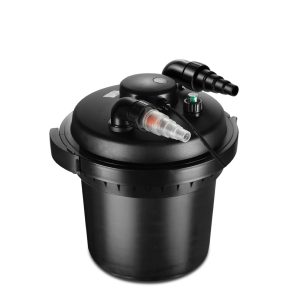 Flexzion Bio Pressure Pond Filter with UV-C Light Clarifier - 1100 - 2200 Gallons (8000L) GPH Filtration System - Suitable for Koi Ponds, Ornamental Pools, Landscape Water & Fish Aquariums