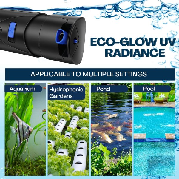 Flexzion Aquarium U-V Filter - 4-in-1 500L Fish Tank U-V Light, Submersible Canister Aquarium Filter Pump & U-V Light for Fresh and Saltwater Turtle Tank - Image 5