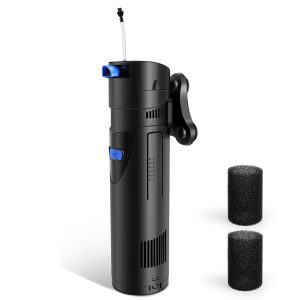 Flexzion Aquarium U-V Filter - 4-in-1 198 Gallon Fish Tank U-V Light, Submersible Canister Aquarium Filter Pump & U-V Light for Algae Control, Suitable for Fresh and Saltwater Turtle Tank
