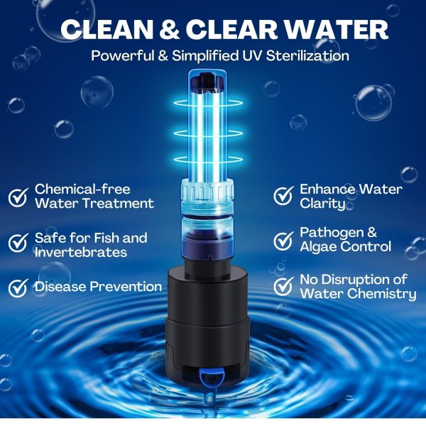 Flexzion Aquarium U-V Filter - 4-in-1 198 Gallon Fish Tank U-V Light, Submersible Canister Aquarium Filter Pump & U-V Light for Algae Control, Suitable for Fresh and Saltwater Turtle Tank - Image 3
