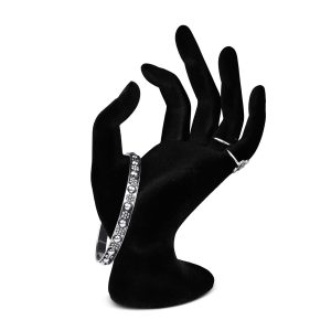 Flexzion Hand Jewelry Holder Female Mannequin Hands Holder for Bracelet, Watch, Hand Ring Holder for Jewelry, Mannequin Arm Form Model, Hand Stand Display, Velvet Hand Mannequin, Black Velvet
