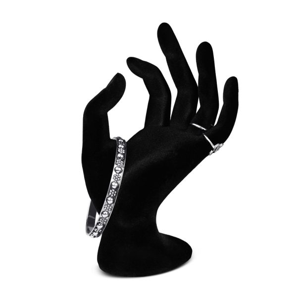 Flexzion Hand Jewelry Holder Female Mannequin Hands Holder for Bracelet, Watch, Hand Ring Holder for Jewelry, Mannequin Arm Form Model, Hand Stand Display, Velvet Hand Mannequin, Black Velvet