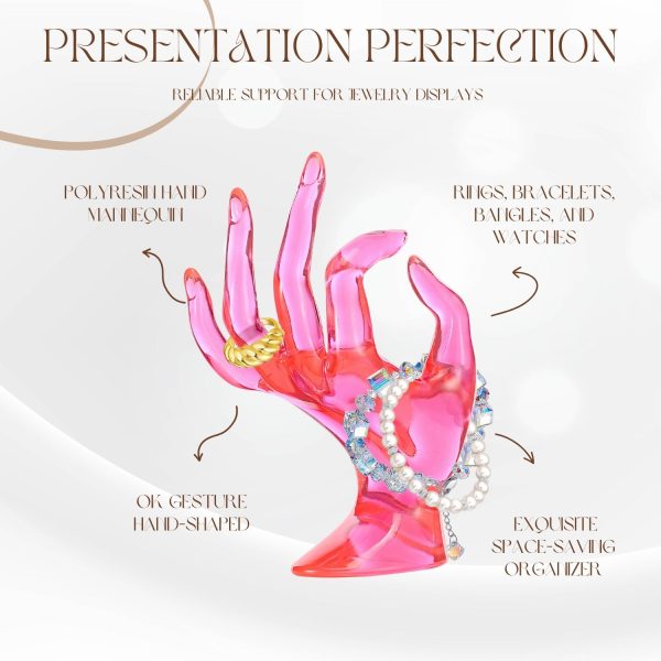 Flexzion Hand Jewelry Holder Female Mannequin Hands Holder for Bracelet, Watch, Hand Ring Holder for Jewelry, Mannequin Arm Form Model, Hand Stand Display, Polyresin Hand Mannequin, Black - Image 5
