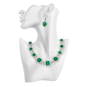Flexzion Jewelry Bust Display Stand - White Resin Mannequin Earring Stand for Selling & Displaying - Necklace Bust Display Holder for Show, Boutique, Small Business & Retail