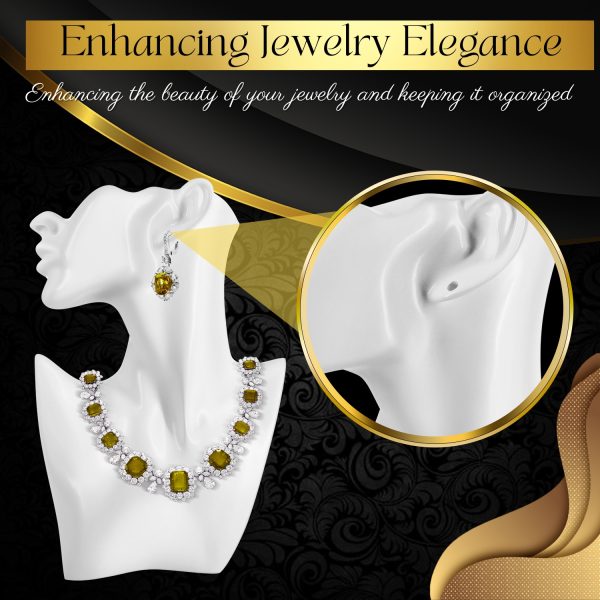 Flexzion Jewelry Bust Display Stand - White Resin Mannequin Earring Stand for Selling & Displaying - Necklace Bust Display Holder for Show, Boutique, Small Business & Retail - Image 4