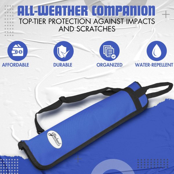 Flexzion Drum Stick Bag Percussion Music Drum Accessories Case with Hook, Card Holder, Adjustable Shoulder Strap Carrying Handle 4 Pairs Kid Drum Sticks Holder Water-Resistant Bag Fabric, Cobalt Blue - Image 6
