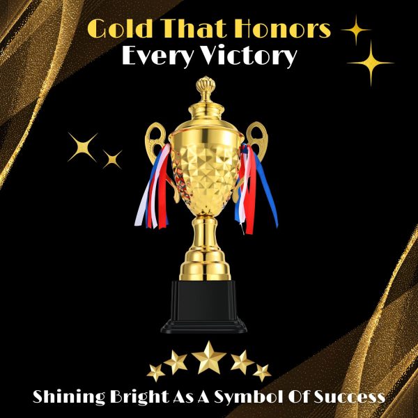 Flexzion Gold Trophy Award - 17 Inch Large Trophy Cup for Awards, Sports, Competitions, Tournaments, & Parties, Perfect Gift for Champion Winners & League Achievements - Image 2