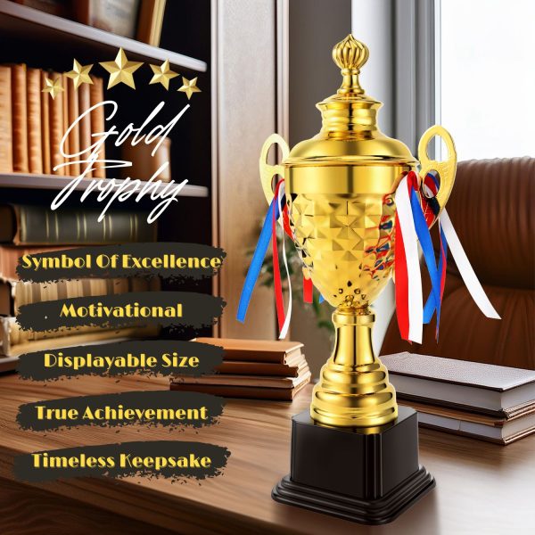 Flexzion Gold Trophy Award - 17 Inch Large Trophy Cup for Awards, Sports, Competitions, Tournaments, & Parties, Perfect Gift for Champion Winners & League Achievements - Image 4