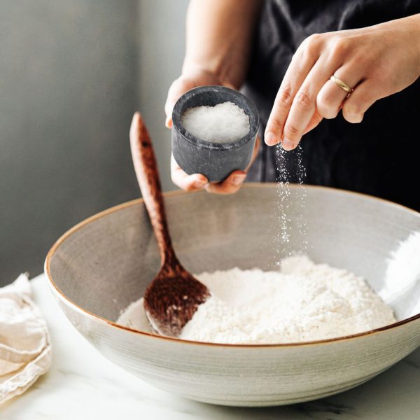 Flexzion Marble Salt Cellar with Lid & Spoon - Salt and Pepper Bowls Dish Container with Anti-Slip Pad - Marble Pepper Jar Storage Box Holder for Paprika, Herbs, Jewelry (Set of 2, Black & White) - Image 8