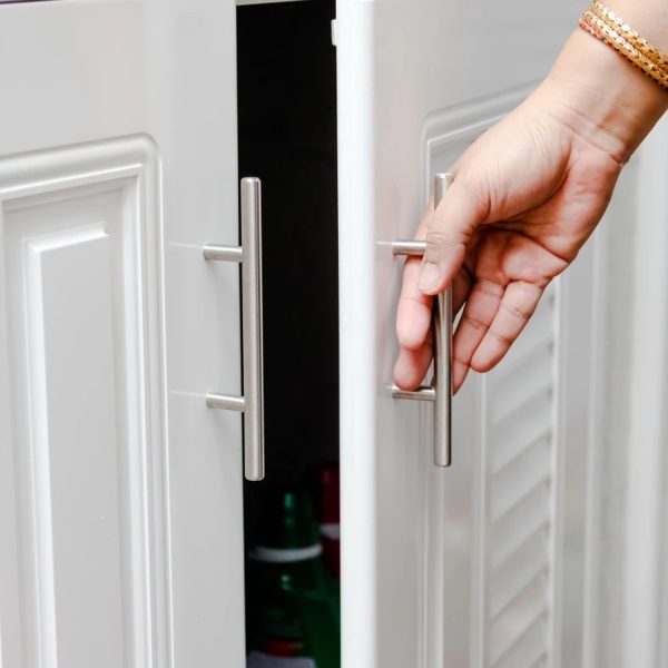 Flexzion 1 Pack Kitchen Cabinet Handles Silver Drawer Pulls 10 inch, 6.3 inch Hole Center, Stainless Steel T Bar with Satin Brushed Nickel, Hardware for Kitchen Cupboard Door Bathroom Furniture - Image 5