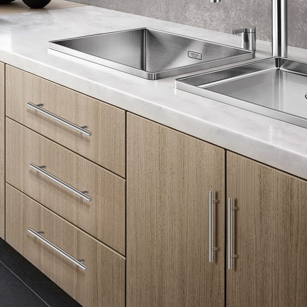 Flexzion 1 Pack Kitchen Cabinet Handles Silver Drawer Pulls 16 inch, 10 inch Hole Center, Stainless Steel T Bar with Satin Brushed Nickel, Hardware for Kitchen Cupboard Door Bathroom Furniture - Image 6
