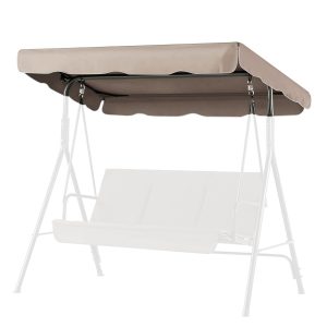 Flexzion Replacement Canopy For Outdoor Swing - 72" x 52" / 1.83m x 1.32m 2 Seat Bench Glider Swings Shade Fabric UV Weather Waterproof For Outdoor Garden Patio Yard Park Porch Seat Furniture, Beige