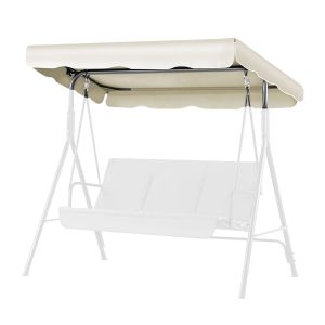 Flexzion Replacement Canopy For Outdoor Swing - 72" x 52" / 1.83m x 1.32m 2 Seat Bench Glider Swings Shade Fabric UV Weather Waterproof For Outdoor Garden Patio Yard Park Porch Seat Furniture, White