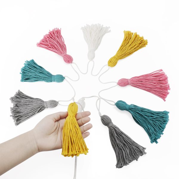 Flexzion Tassel Garland Macrame Pastel Banner Colorful Party Backdrop 2 Pack Cute Wall Hangings Drape Boho Decorations for Nursery Kids Living Room Bedroom Baby Shower Birthday Party Bunk Beds Decor - Image 6