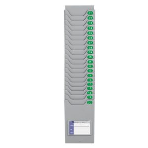 Flexzion Time Card Holder Wall Mount Expandable Time Clock Rack Single Row 20 Slot Rack Card Holder for 7 x 4.6-Inch Timesheets for Attendance Payroll Employee Assignment In Out Timecard Rack, Gray
