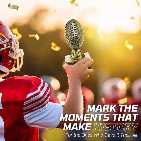 Flexzion Fantasy Football Trophy - 7 Inch Gold Premier League Trophy Inspired Recognition Award with Champion Shield - Celebrate Victory & Inspire Excellence on the Gridiron - Image 8